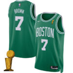 Jaylen Brown 7 Boston Celtics 2024 FINALS CHAMPIONS Jersey - Icon Edition - Kelly Green