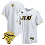 Miami Heat 2023 Finals Baseball Men Jersey - White Gold