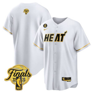 Miami Heat 2023 Finals Baseball Men Jersey - White Gold