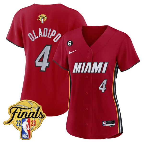 Victor Oladipo 4 Miami Heat 2023 Finals Baseball Women Jersey - Statement