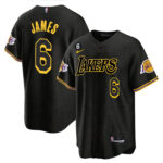 LeBron James 6 Los Angeles Lakers Baseball Men Jersey - Black Mamba