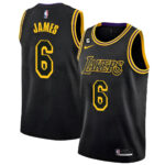 LeBron James 6 Los Angeles Lakers 2023 Jersey - Black Mamba