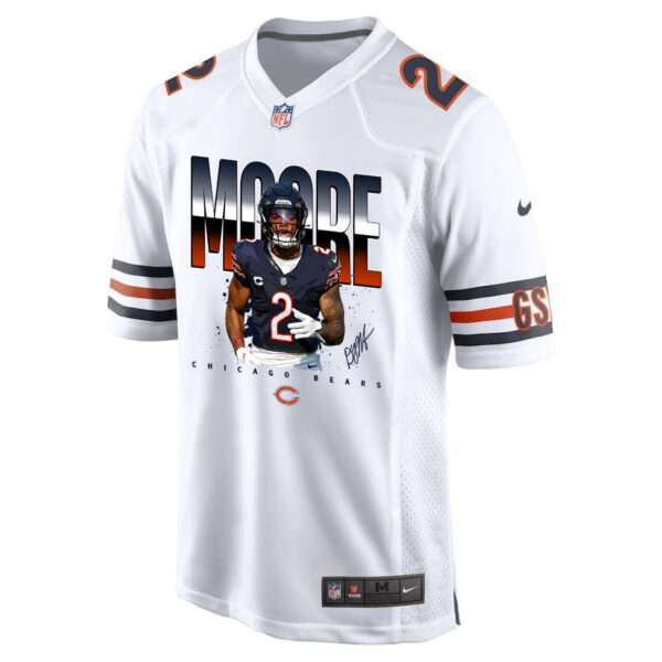D.J. Moore 2 Signed Chicago Bears Road Game Men Jersey - White