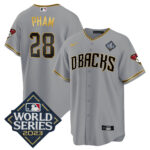Tommy Pham 28 Arizona Diamondbacks 2023 World Series Men Jersey - Gray Gold
