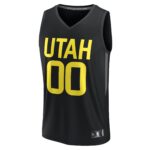 Utah Jazz Fanatics Youth Fast Break Replica Custom Jersey - Statement Edition - Black