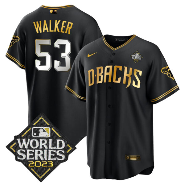 Christian Walker 53 Arizona Diamondbacks 2023 World Series Men Jersey - Black Limited