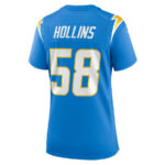 Justin Hollins 58 Los Angeles Chargers Game Women Jersey - Powder Blue
