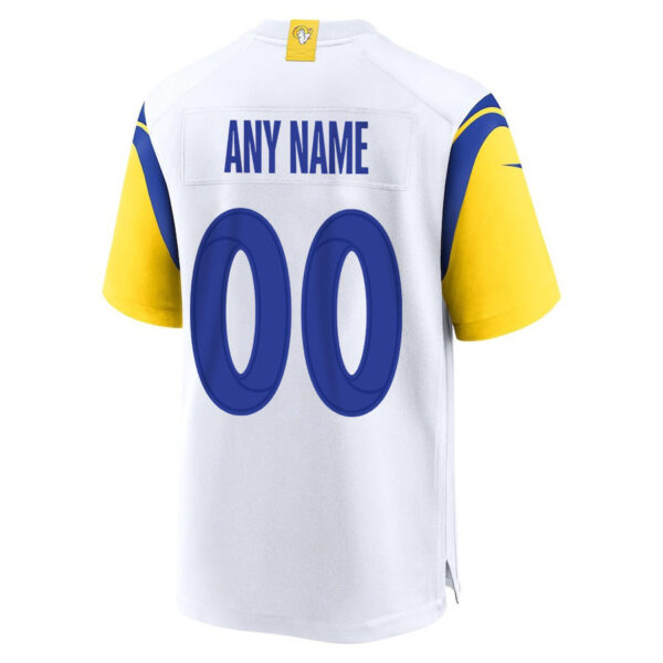Los Angeles Rams 2023 Playoffs Iconic Game Men Custom Jersey - White