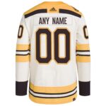 Boston Bruins adidas   100th Anniversary Primegreen Authentic Custom Jersey - Cream