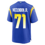 Warren McClendon Jr. 71 Los Angeles Rams 2023 Playoffs Patch Game Men Jersey - Royal