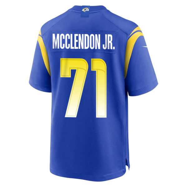 Warren McClendon Jr. 71 Los Angeles Rams 2023 Playoffs Patch Game Men Jersey - Royal