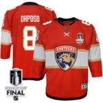 Kyle Okposo 8 Florida Panthers 2024 STANLEY CUP Final Youth Home Breakaway Jersey - Red