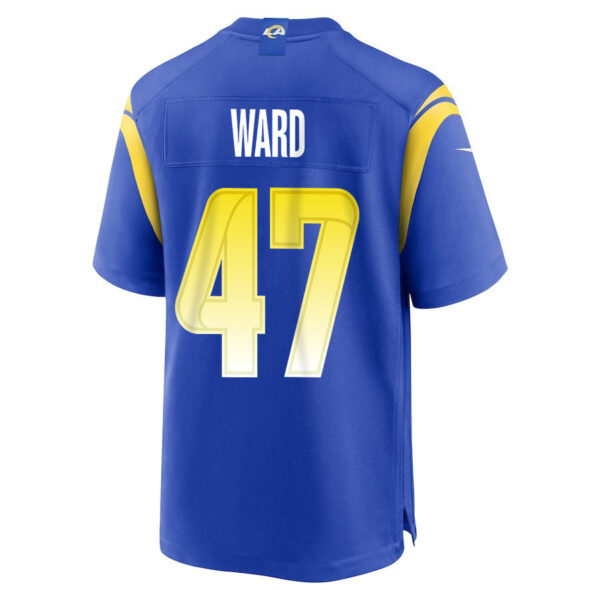 Alex Ward 47 Los Angeles Rams 2023 Playoffs Patch Game Men Jersey - Royal