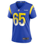 Coleman Shelton 65 Los Angeles Rams Women Game Jersey - Royal