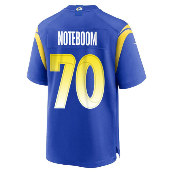 Joe Noteboom 70 Los Angeles Rams 2023 Playoffs Patch Game Men Jersey - Royal