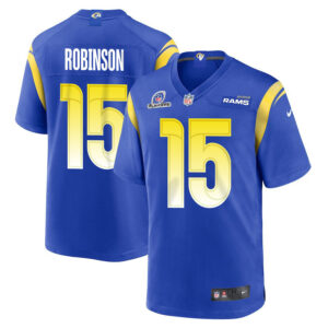 Demarcus Robinson 15 Los Angeles Rams 2023 Playoffs Patch Game Men Jersey - Royal