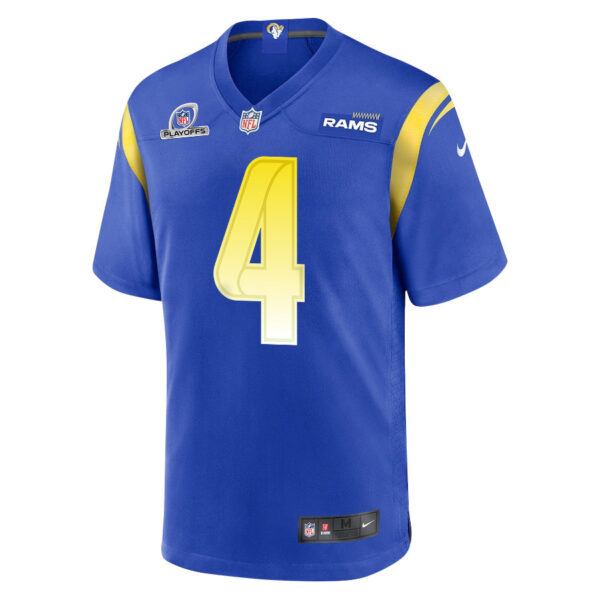 Jordan Fuller 4 Los Angeles Rams 2023 Playoffs Patch Game Men Jersey - Royal