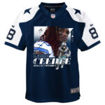 CeeDee Lamb 88 Dallas Cowboys Signed Glass Alternate Game YOUTH Jersey - Navy