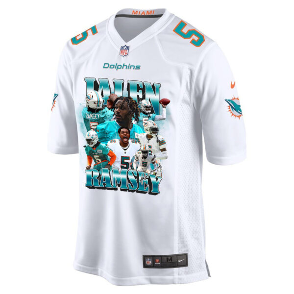 Jalen Ramsey 5 Signed Miami Dolphins Game Men Jersey - White V2