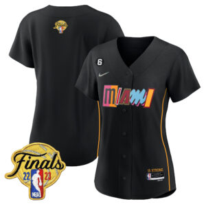 Miami Heat 2023 Finals Baseball Women Jersey - City Black