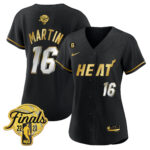 Caleb Martin 16 Miami Heat 2023 Finals Baseball Women Jersey - Black Limited