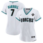 Corbin Carroll 7 Arizona Diamondbacks 2023 World Series Women Jersey - White