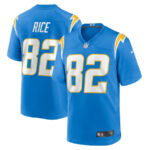 Brenden Rice 82 Los Angeles Chargers Team Game Men Jersey - Powder Blue