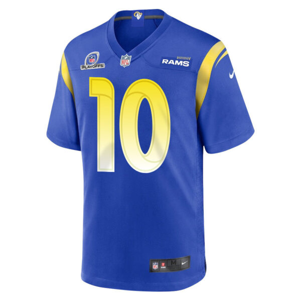 Cooper Kupp 10 Los Angeles Rams 2023 Playoffs Patch Game Men Jersey - Royal