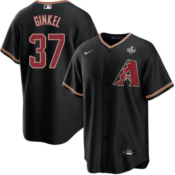 Kevin Ginkel 37 Arizona Diamondbacks 2023 World Series Men Jersey - Black
