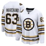 Brad Marchand Boston Bruins Fanatics 100th Anniversary Premier Breakaway Player Jersey - White