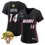 Tyler Herro 14 Miami Heat 2023 Finals Patch Baseball Women Jersey - Black