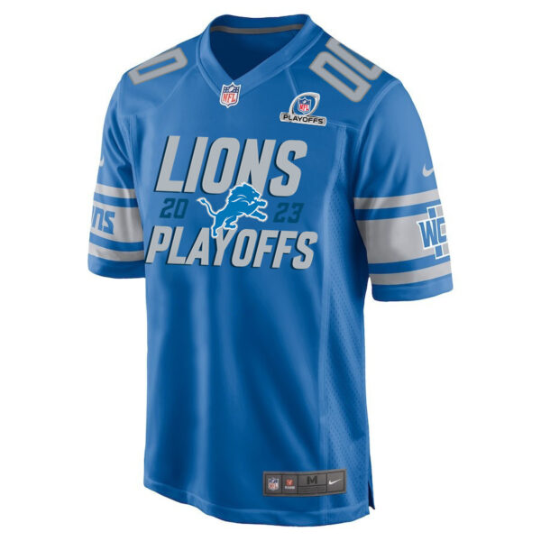 Detroit Lions 2023 Playoffs Iconic Game Men Custom Jersey - Blue