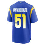 Zach VanValkenburg 51 Los Angeles Rams 2023 Playoffs Patch Game Men Jersey - Royal