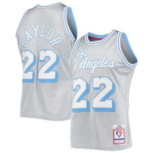 Elgin Baylor Los Angeles Lakers Mitchell & Ness 75th Anniversary 1960/61 Hardwood Classics Swingman Jersey - Silver
