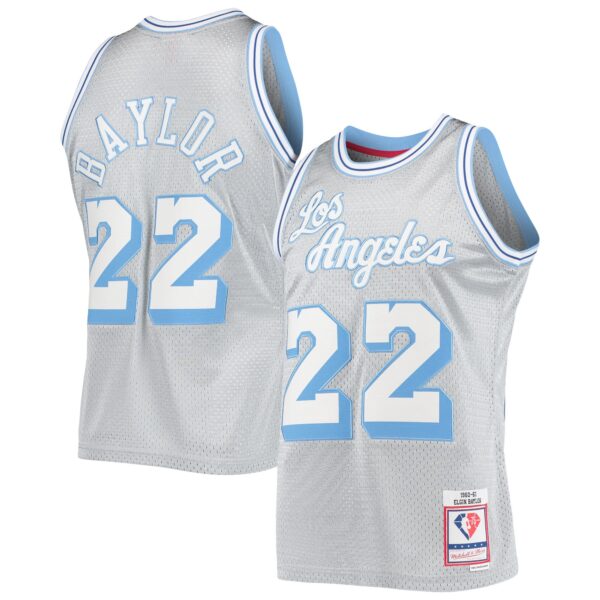 Elgin Baylor Los Angeles Lakers Mitchell & Ness 75th Anniversary 1960/61 Hardwood Classics Swingman Jersey - Silver