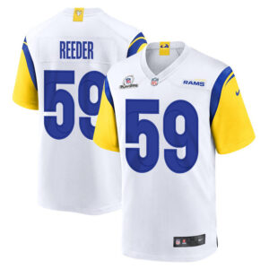 Troy Reeder 59 Los Angeles Rams 2023 Playoffs Patch Game Men Jersey - White