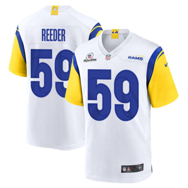 Troy Reeder 59 Los Angeles Rams 2023 Playoffs Patch Game Men Jersey - White