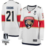 Nick Cousins 21 Florida Panthers 2024 STANLEY CUP Final Women's Away Breakaway Jersey - White