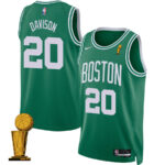 JD Davison 20 Boston Celtics 2024 FINALS CHAMPIONS Jersey - Icon Edition - Kelly Green