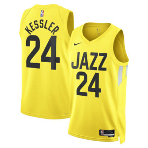 Walker Kessler 24 Utah Jazz Unisex Swingman Jersey - Icon Edition - Gold