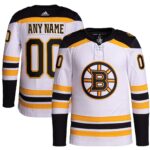 Boston Bruins adidas  Away  Primegreen Authentic Custom Jersey - White