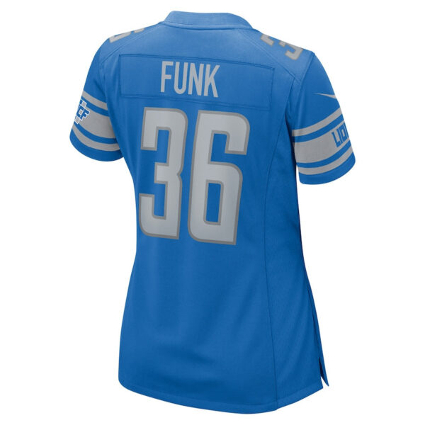 Jake Funk 36 Detroit Lions Game Women Jersey - Blue