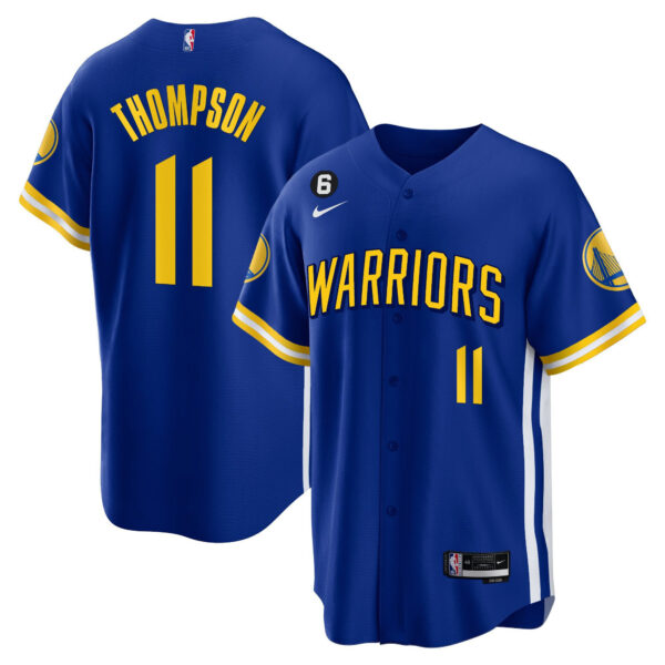 Klay Thompson 11 Golden State Warriors Baseball Men Jersey - Royal