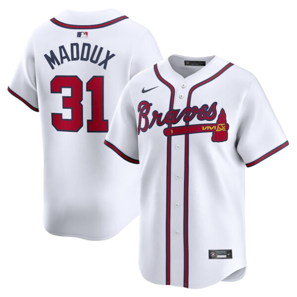 Greg Maddux 31 Atlanta Braves Home Limited Player Men Jersey - White