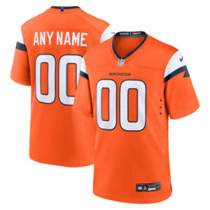 Denver Broncos Custom Game Men Jersey - Orange