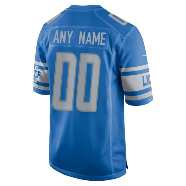 Detroit Lions 2023 Playoffs Patch Game Men Custom Jersey - Blue