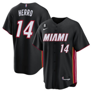 Tyler Herro 14 Miami Heat Baseball Men Jersey - Black