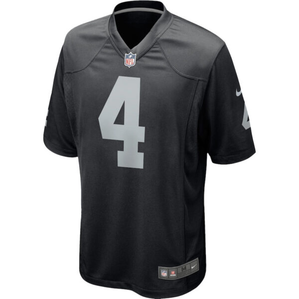 Derek Carr 4 Las Vegas Raiders YOUTH Team Color Game Jersey - Black