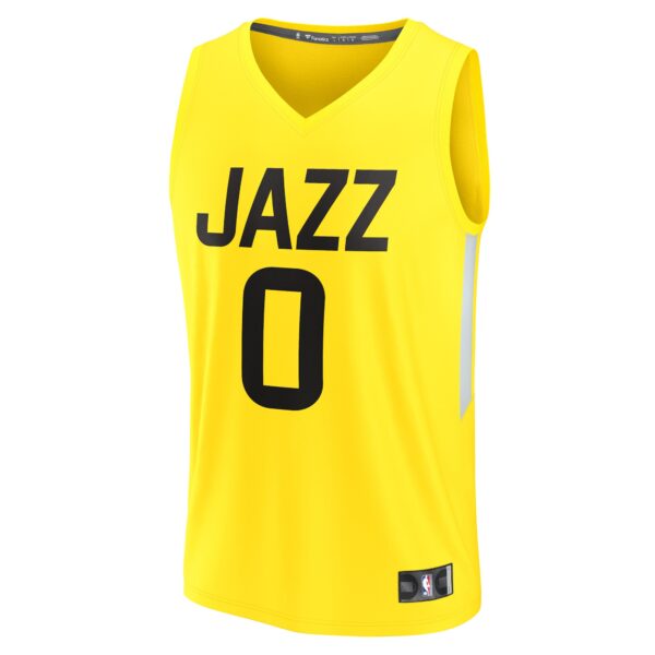 Taylor Hendricks Utah Jazz Fanatics  Fast Break Replica Jersey - Icon Edition - Yellow