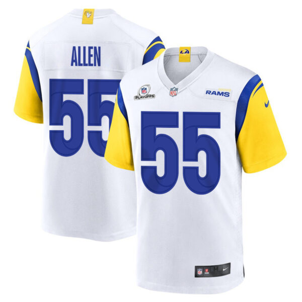 Brian Allen 55 Los Angeles Rams 2023 Playoffs Patch Game Men Jersey - White
